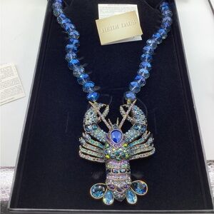 NWT $320 HEIDI DAUS *Shellfishly Stunning* Crystal Lobster Pendant Necklace